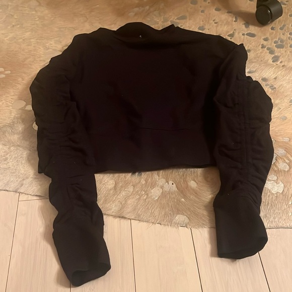 Black Long Sleeve Shirt with Ruched Detail Size S - Picture 1 of 2